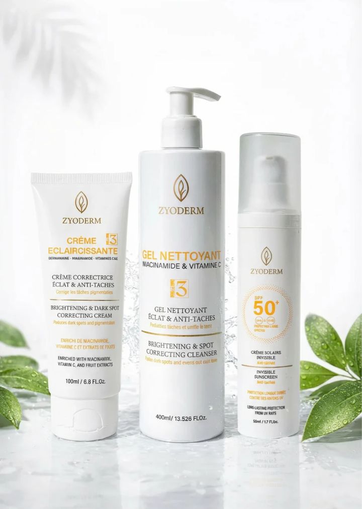 Pack Gel Nettoyant+Crème Solaire+Crème Éclaircissant